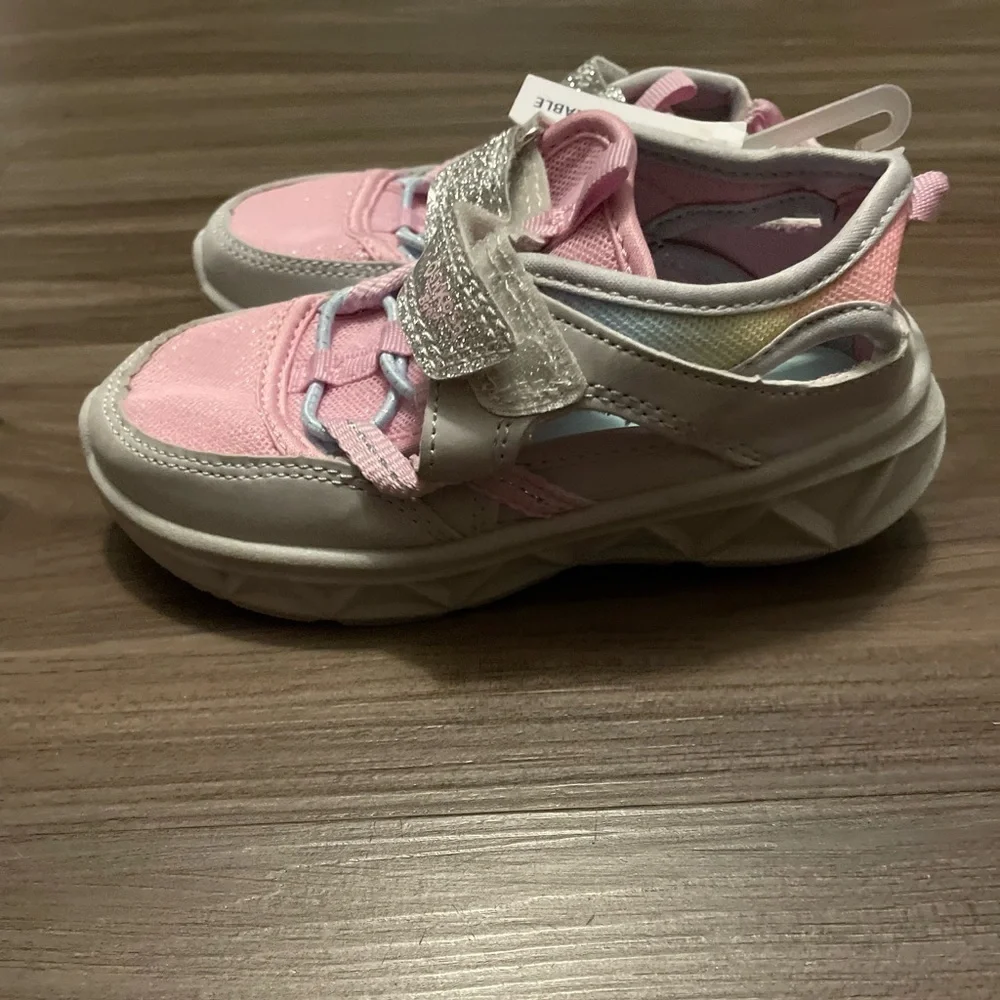 OshKosh B'gosh Pink and Silver Sneakers for Kids size 10C- NWT